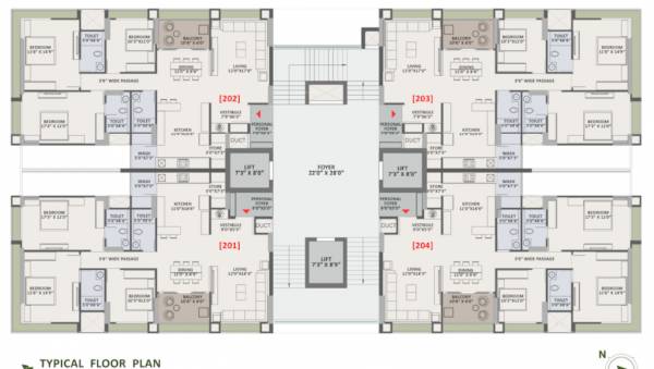  greenfield Tower 1, 2, 3 Typical Cluster Plan