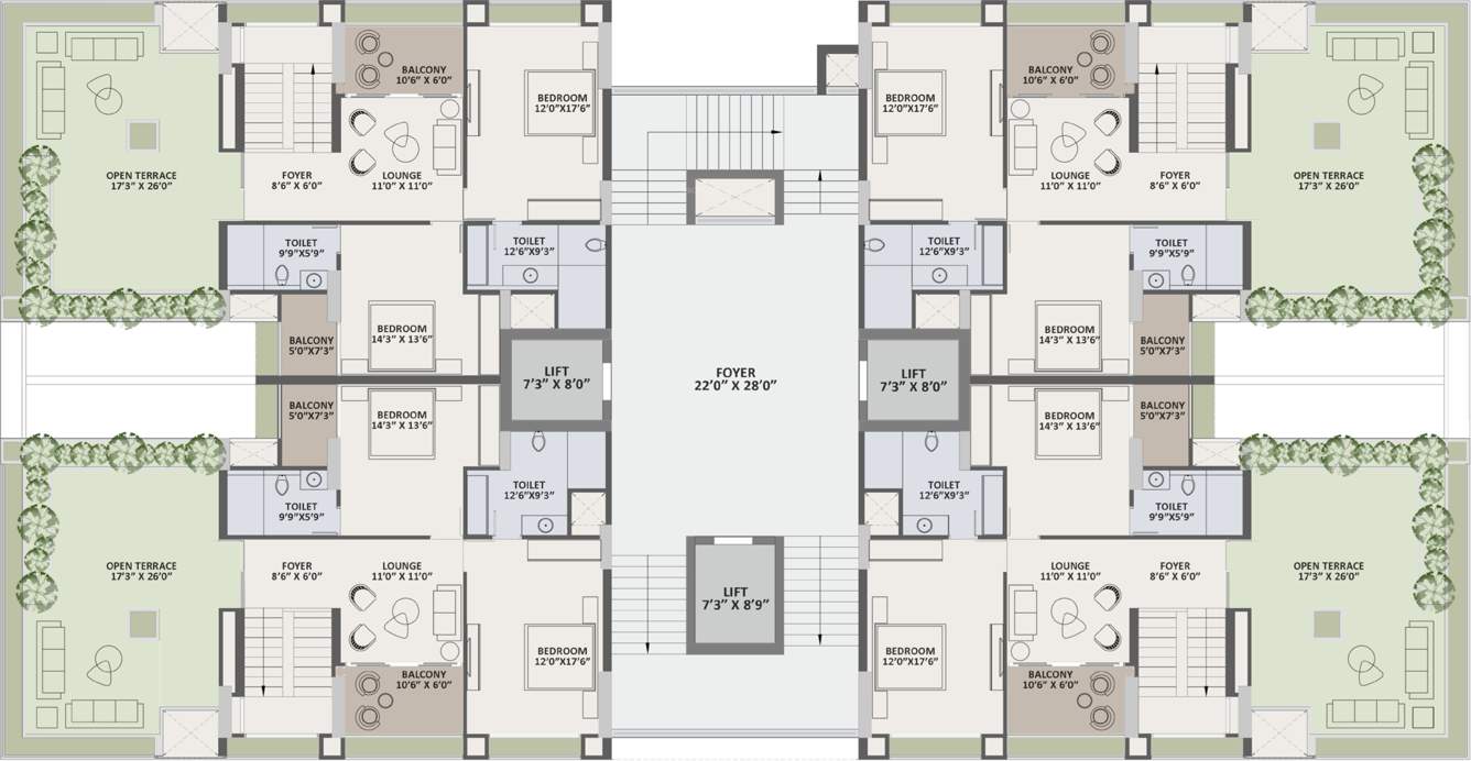 greenfield Tower 1,2 And 3 Cluster Plan For 21th Upper Penthouse Floor