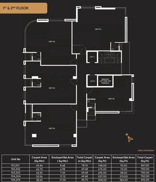  conclave Conclave Cluster Plan from 1st to 2nd Floor