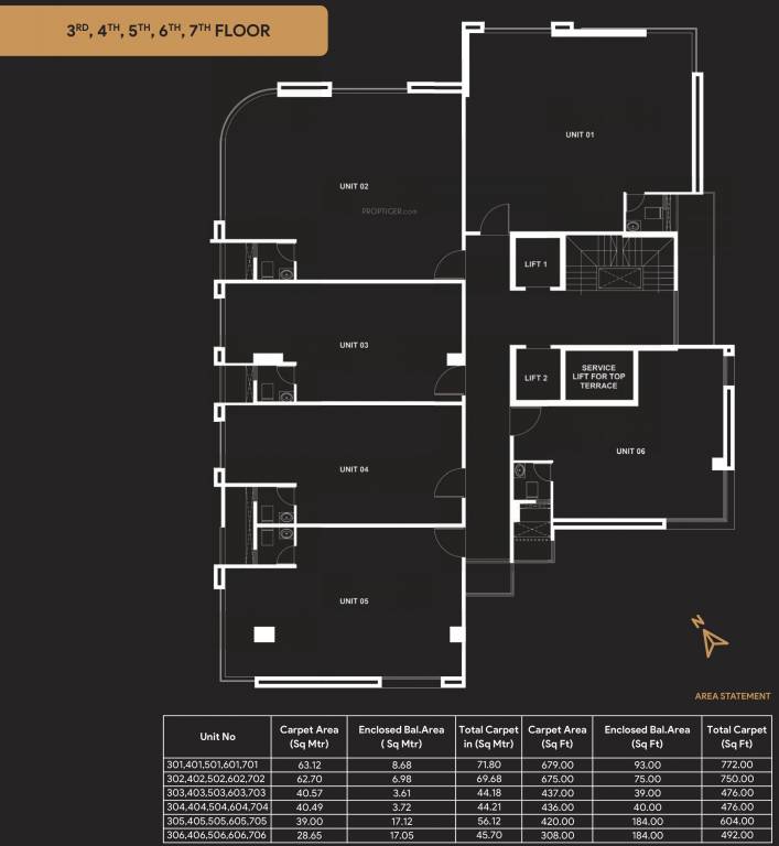 conclave Conclave Cluster Plan from 3rd to 7th Floor