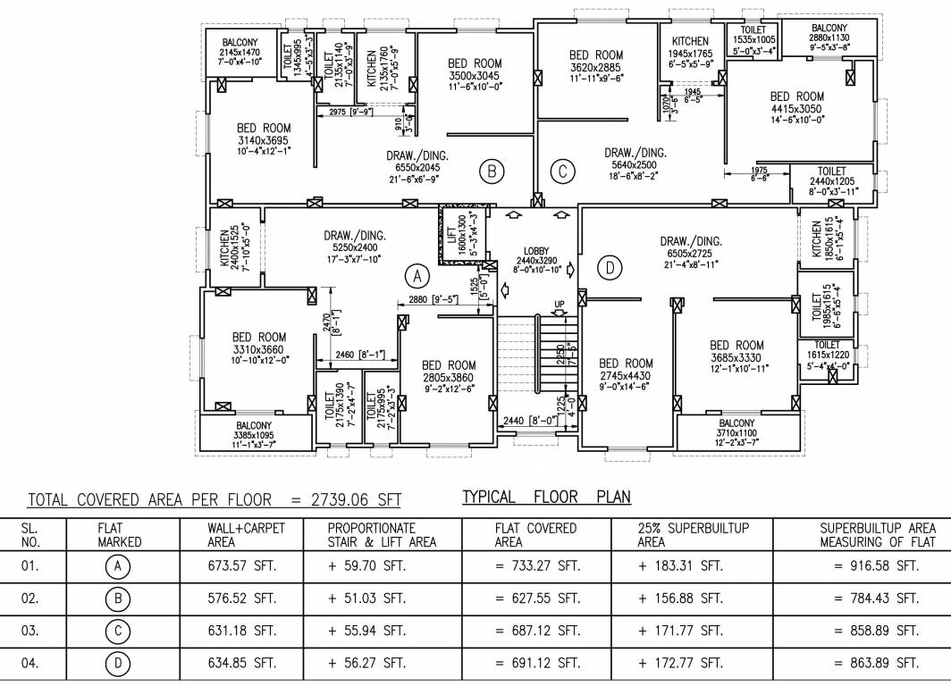  apartment Goodwill Apartment Typical Cluster Plan