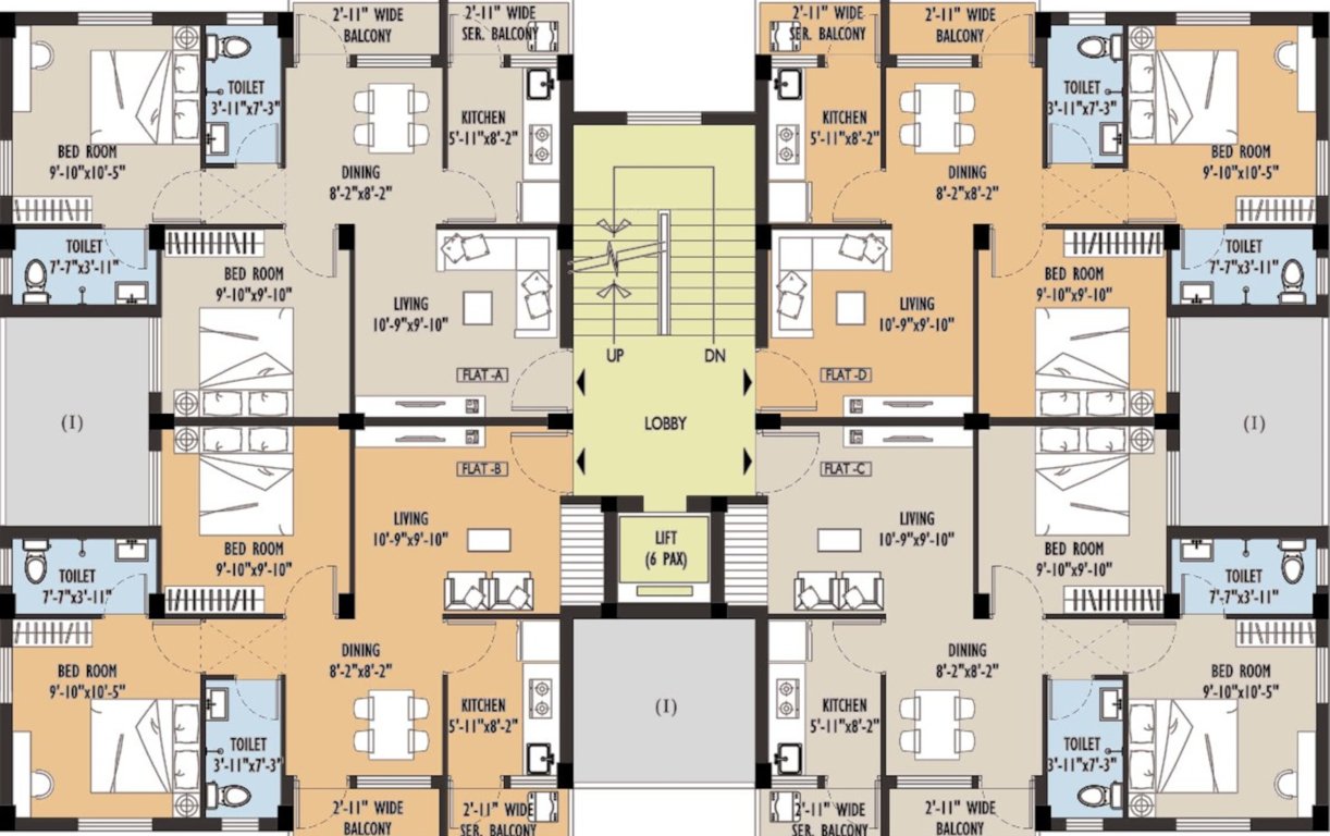 renaissance smart homes Block A Cluster Plan From 1st To 3rd Floor