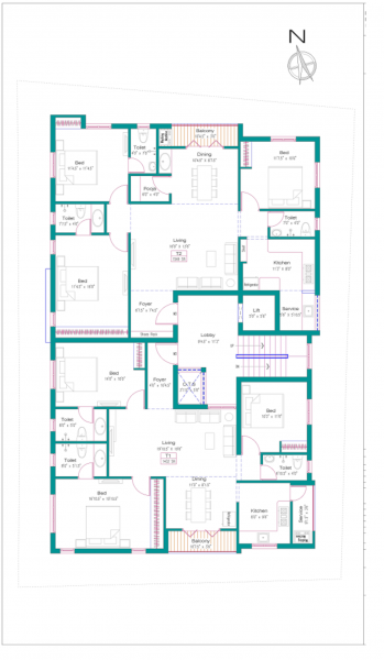  chenthur-flats Chenthur Flats Cluster Plan for 3rd Floor