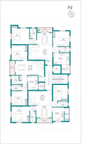  chenthur-flats Chenthur Flats Cluster Plan from 1st to 2nd Floor
