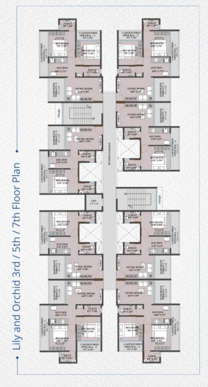  serene park Building 1 Wing A Lilly Cluster Plan