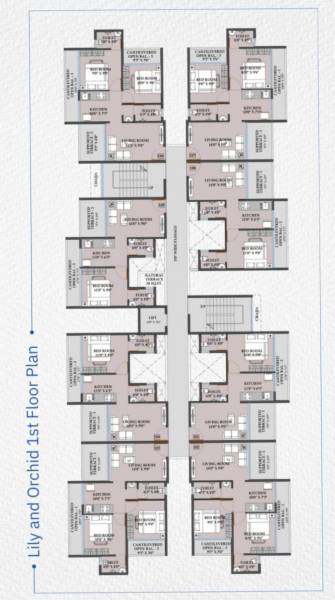  serene-park Building 1 Wing A Lilly Cluster Plan