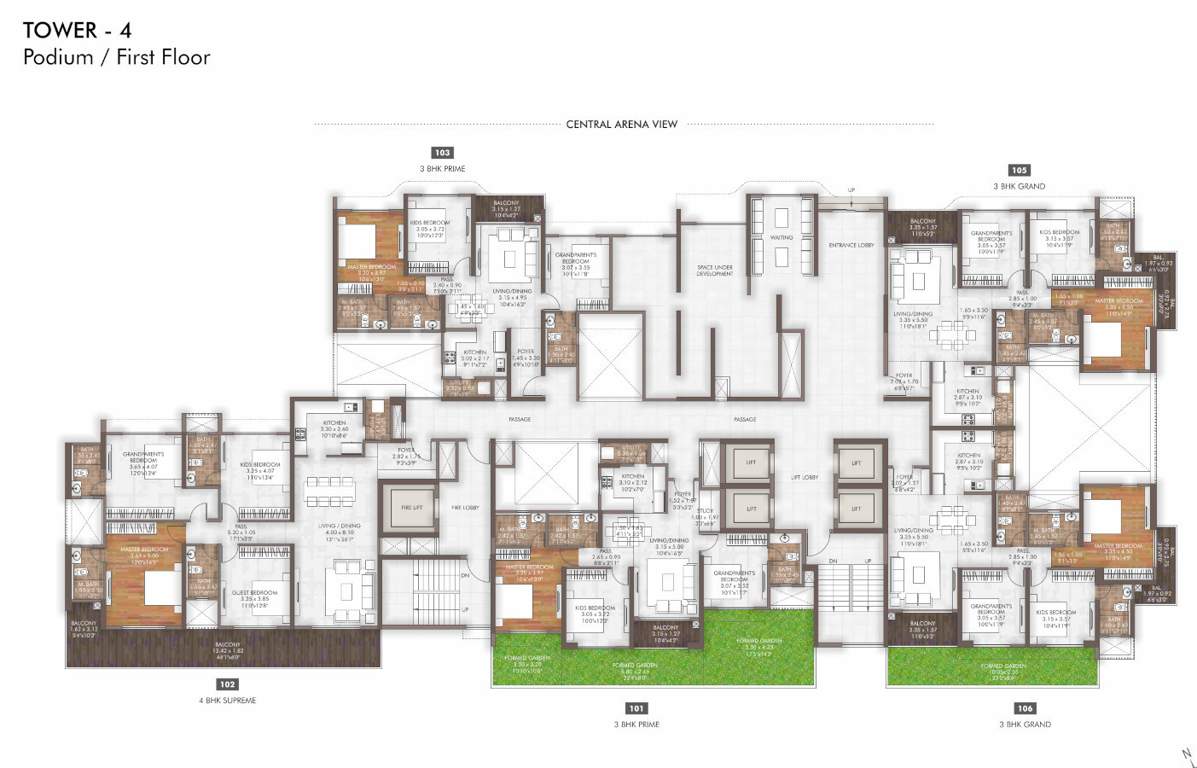  island of joy project b Tower 04 Cluster Plan For 1st Floor