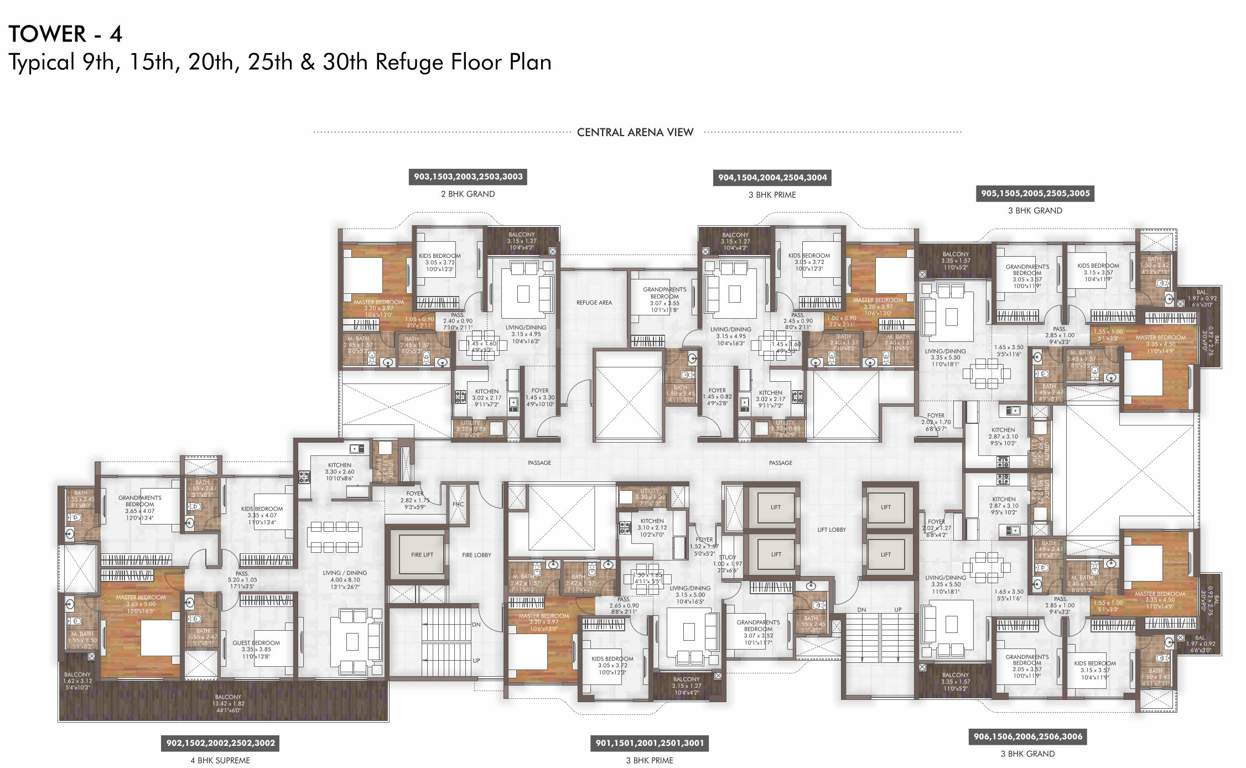  island of joy project b Tower 04 Cluster Plan For 4th, 9th, 15th, 20th, 25th, 30th Floor