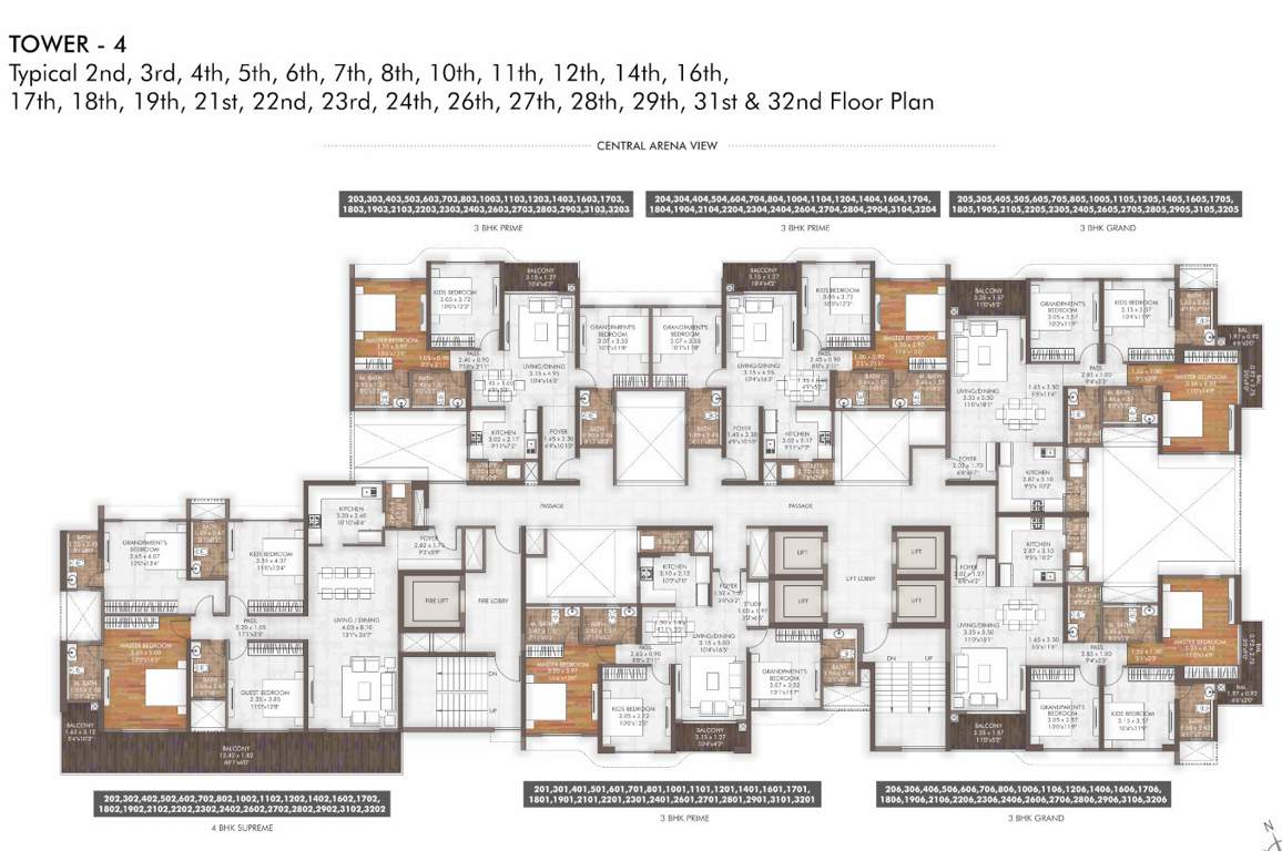  island of joy project b Tower 04 Cluster Plan From 2nd To 32th Floor Except 4th, 9th, 15th, 20th, 25th, 30th Floor