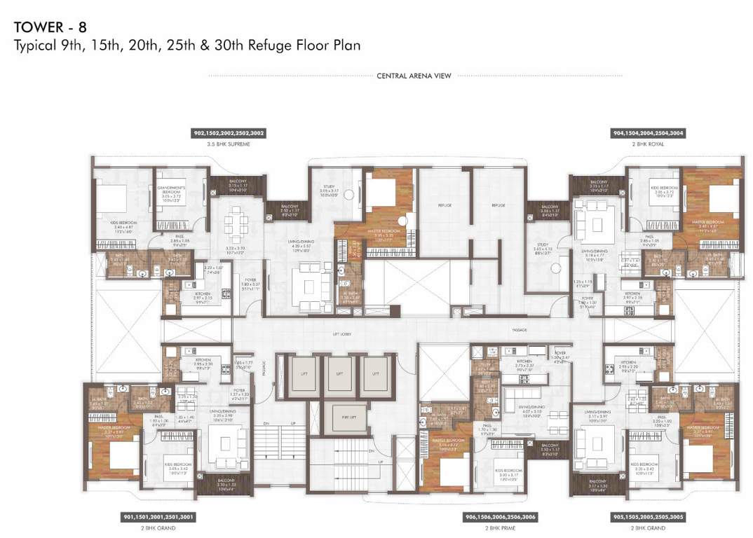  island of joy project b Tower 08 Cluster Plan For 9th, 15th, 20th, 25th, 30th Floor