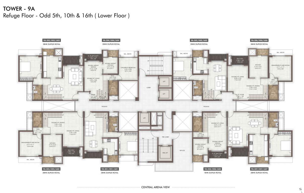  island of joy project b Tower 9A Cluster Plan For Lower For 5th, 10th 16th Floor