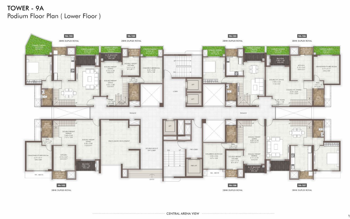  island of joy project b Tower 9A Podium Cluster Plan