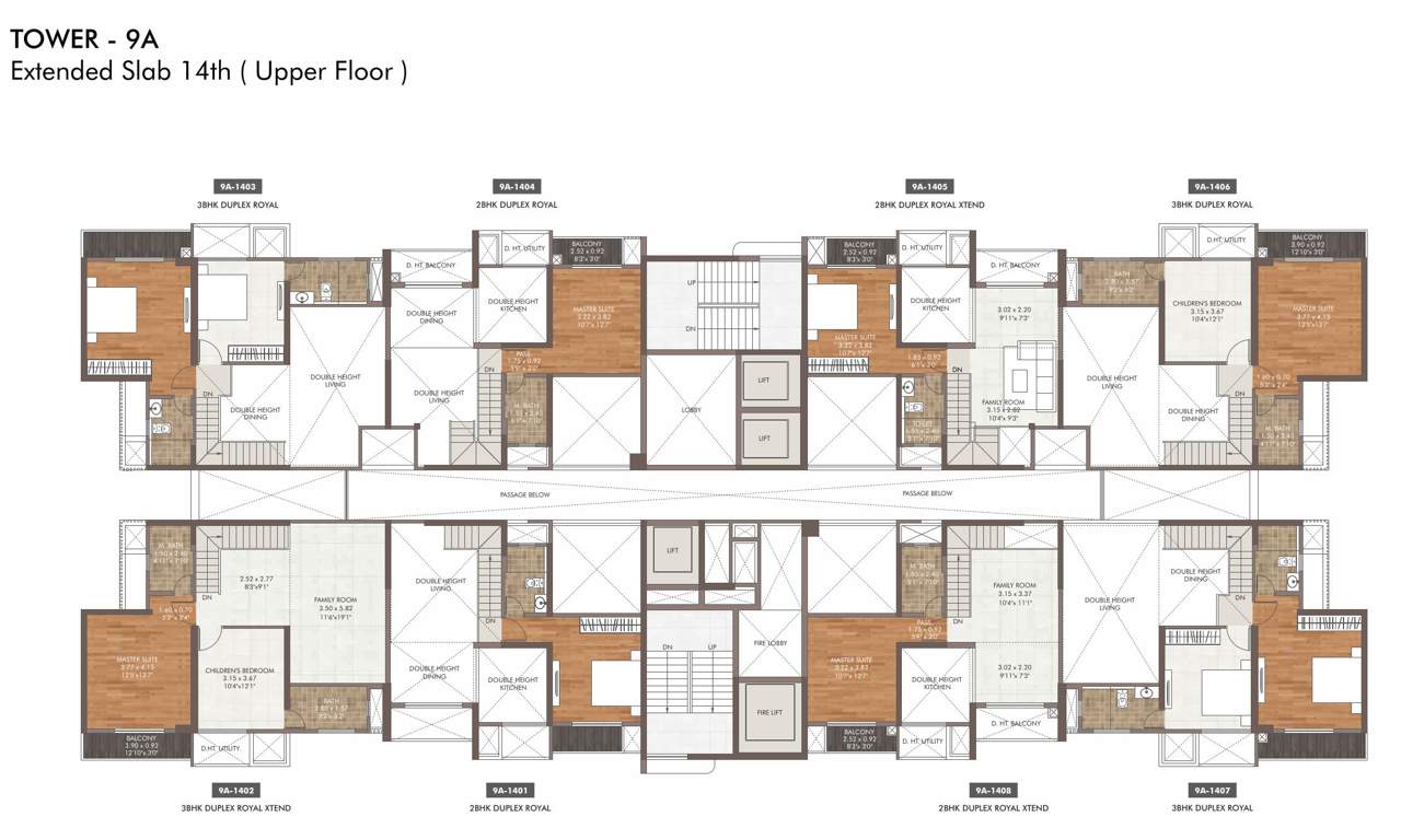  island of joy project b Tower 9A Upper Floor Cluster Plan For 14th Floor