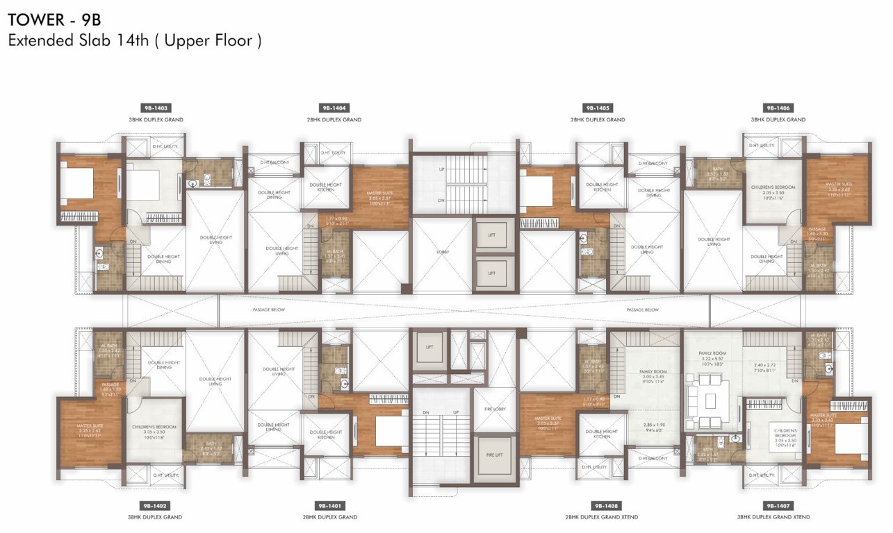  island of joy project b Tower 9B 14th Floor Upper Cluster Plan