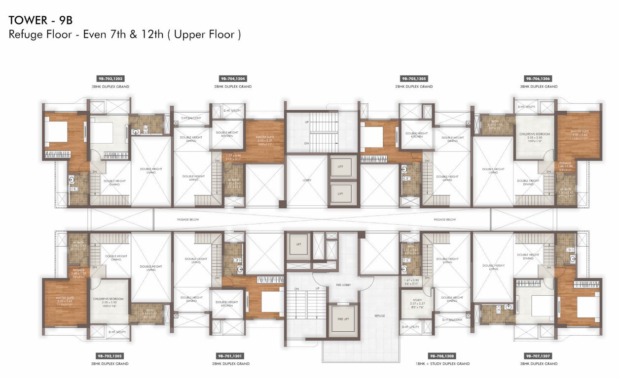  island of joy project b Tower 9B 7th & 12th Floor Upper Cluster Plan