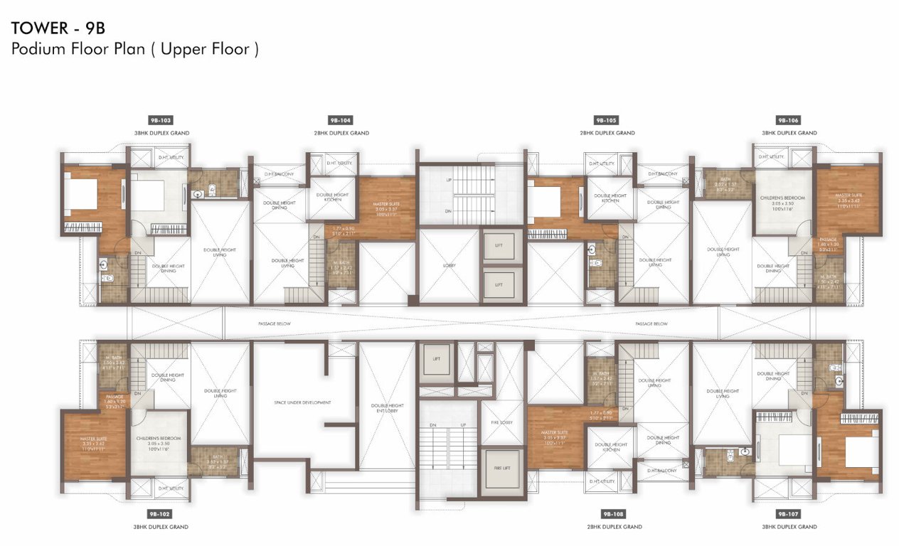  island of joy project b Tower 9B Podium Upper Cluster Plan