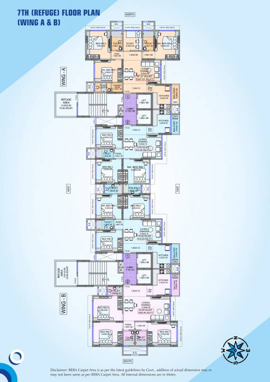  kavya A & B Wing Cluster Plan for 7th Floor