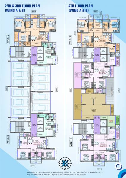 kavya A & B Wing Cluster Plan from 2nd to 4th Floor