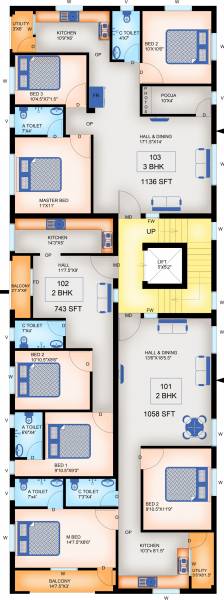  sri-krishna Sri Krishna Cluster Plan for 1st Floor