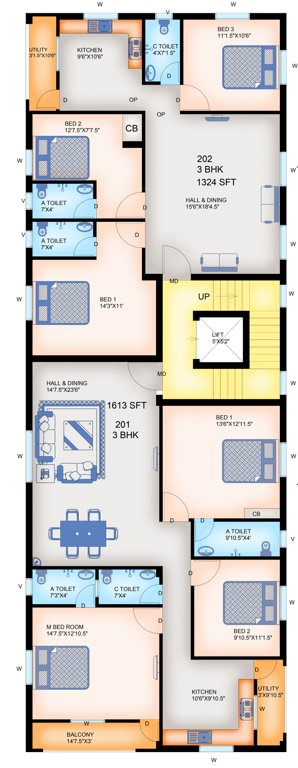  sri krishna Sri Krishna Cluster Plan for 2nd Floor