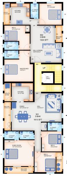  sri-krishna Sri Krishna Cluster Plan for 3rd Floor