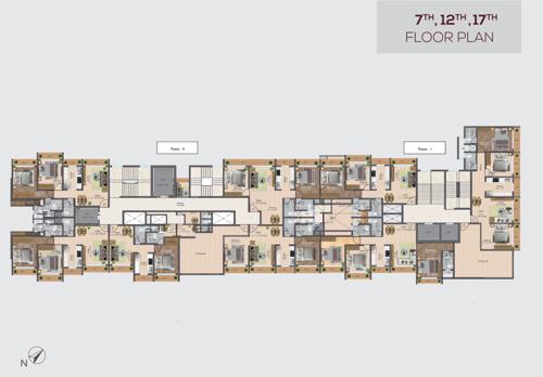 nicon-vista Nicon Vista Building No 8 Wing G, Wing H 7th, 12th, 17th Floor Cluster Plan