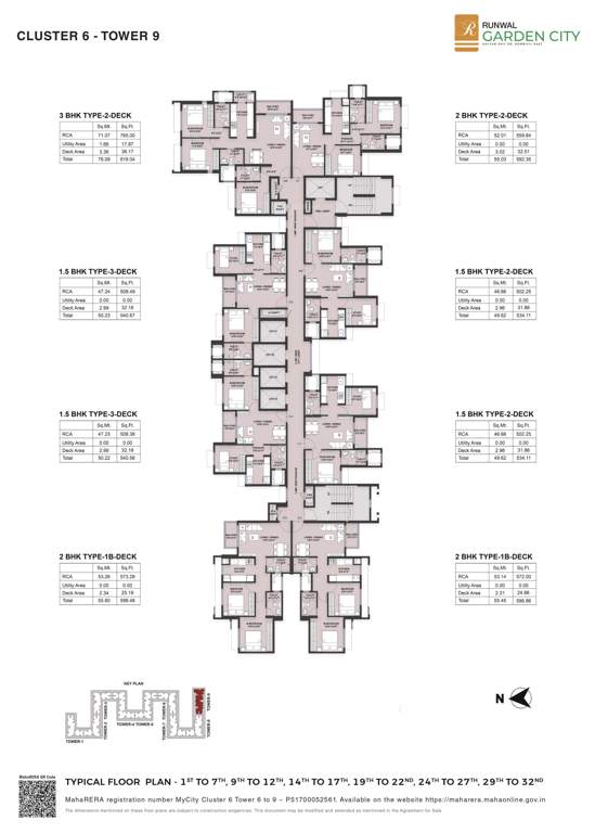 gardens city cluster 6 tower 6 to 9 Tower 9 Cluster Plan from 1st to 32th Floor