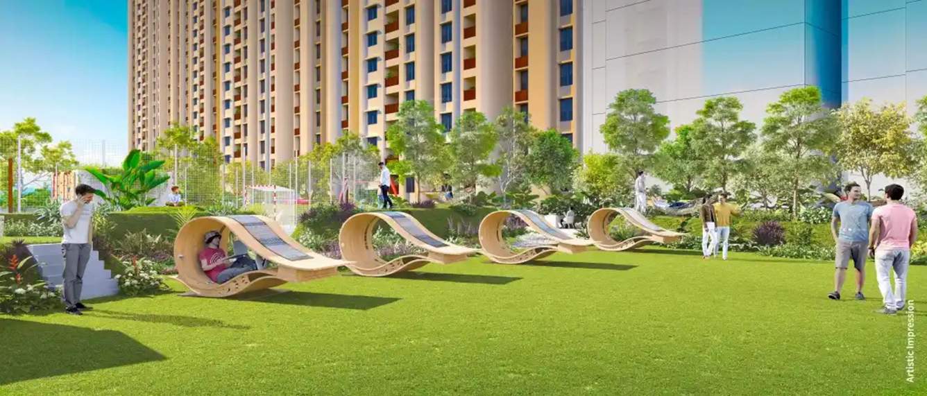  happinest tathawade phase 3 Landscape Garden and Tree Planting