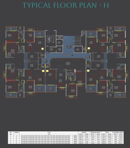 Tower H Typical Cluster Plan elina-luxe Tower H Typical Cluster Plan