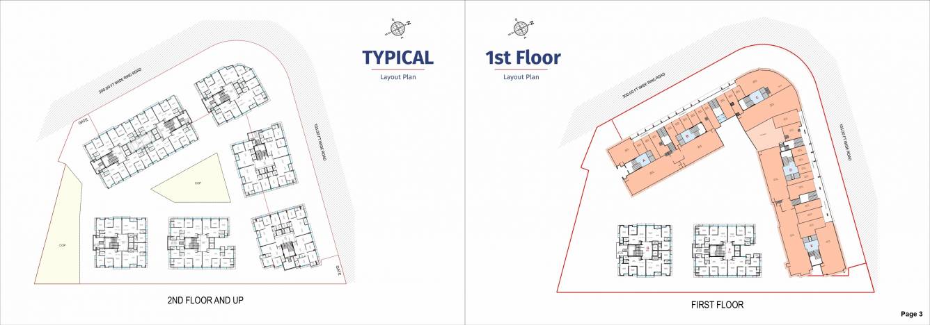  sky A, B, C, D, E, F, G Cluster Plan from 1st to 2nd Floor