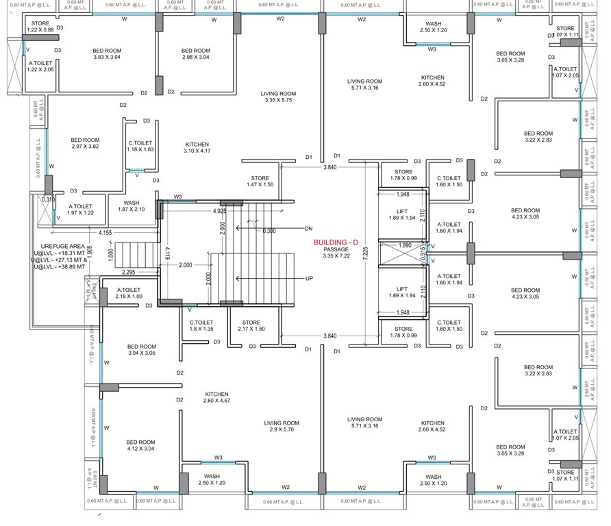  sky D Cluster Plan from 1st to 14th Floor