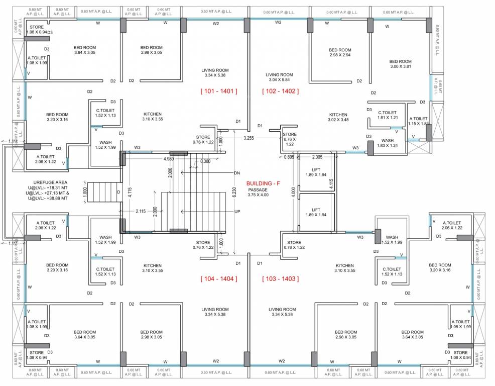  sky F Cluster Plan from 1st to 14th Floor