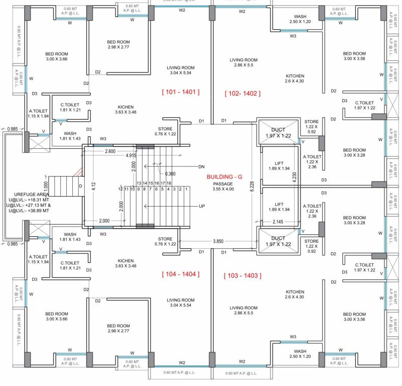  sky G Cluster Plan from 1st to 14th Floor
