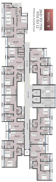  elite Block B Cluster Plan From 2nd To 7th Floor And 9th To 12th Floor