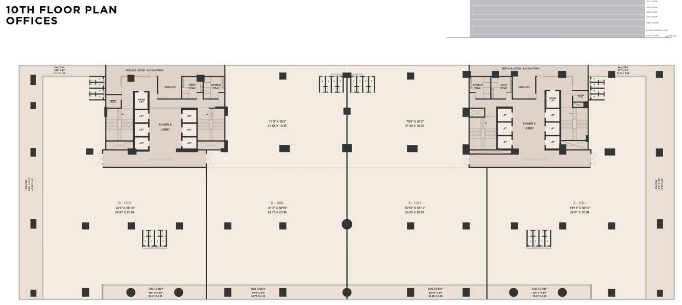  business bay Gokhale Business Bay Cluster Plan for 10th Floor
