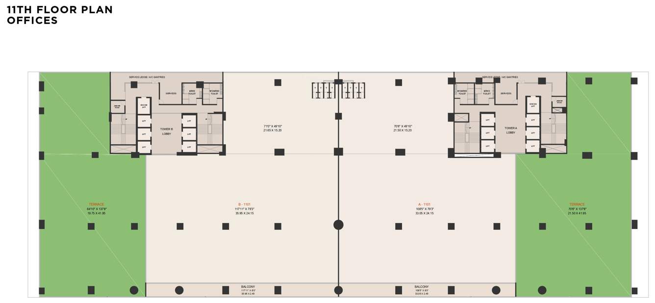  business bay Gokhale Business Bay Cluster Plan for 11th Floor