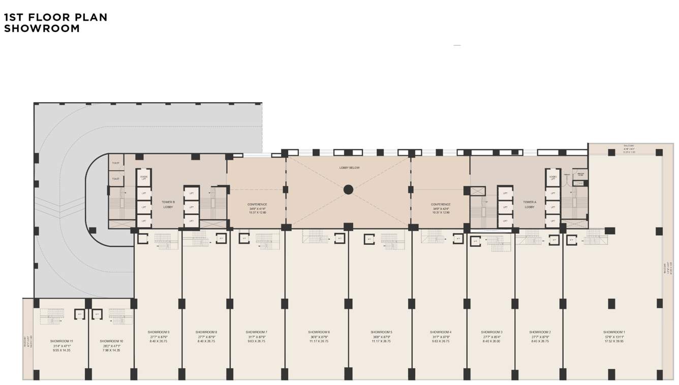  business bay Gokhale Business Bay Cluster Plan for 1st Floor
