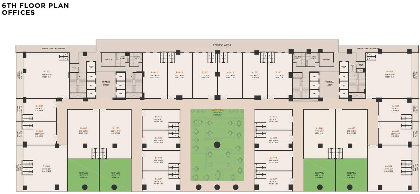  business bay Gokhale Business Bay Cluster Plan for 6th Floor