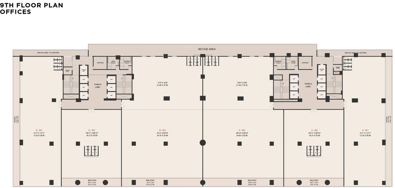  business bay Gokhale Business Bay Cluster Plan for 9th Floor
