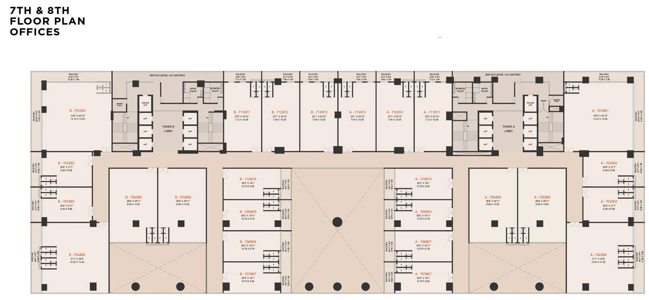  business bay Gokhale Business Bay Cluster Plan from 7th to 8th Floor