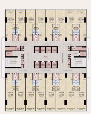  shreeji-destiny Shreeji Destiny Typical Floor Cluster Plan