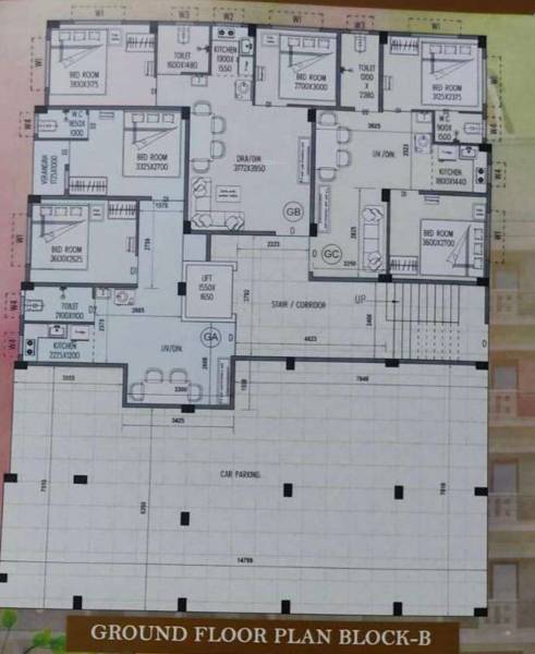  puron-residency Block B Ground Floor Cluster Plan