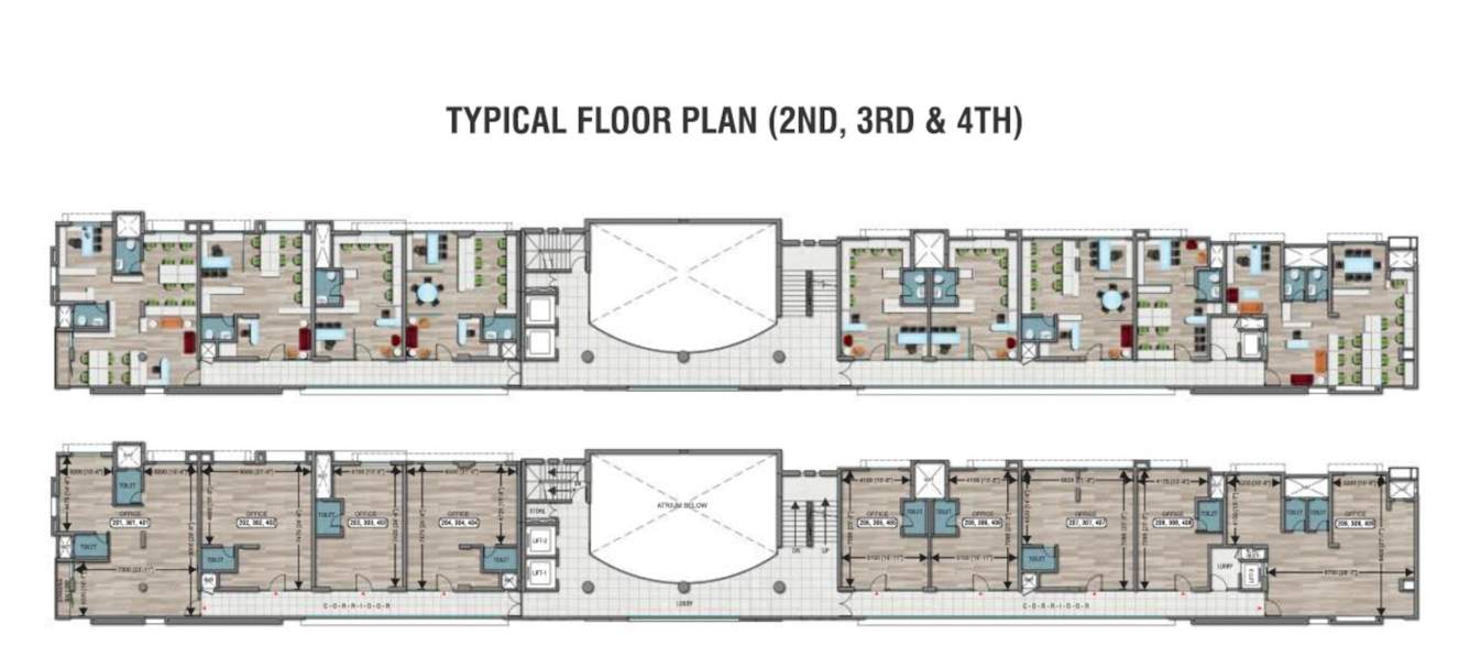  seasons business square Seasons Business Square Cluster Plan from 2nd to 4th Floor
