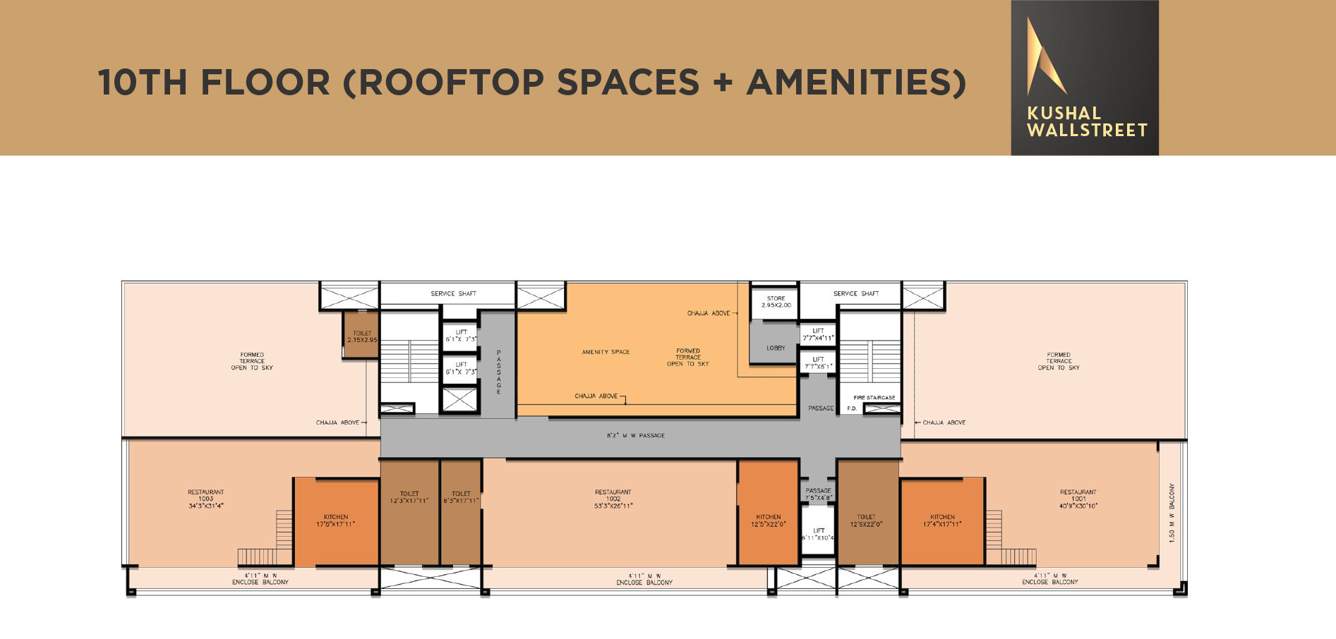  kushal wall street Kushal Wall Street Cluster Plan for 10th Floor