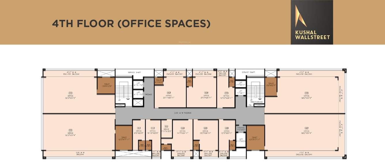  kushal wall street Kushal Wall Street Cluster Plan for 4th Floor