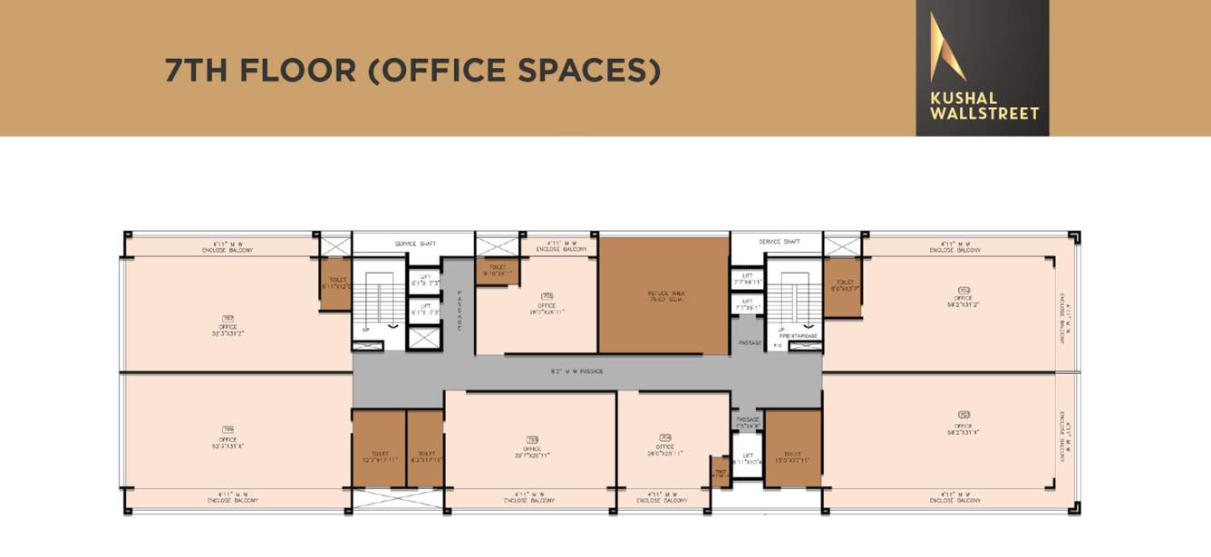  kushal wall street Kushal Wall Street Cluster Plan for 7th Floor