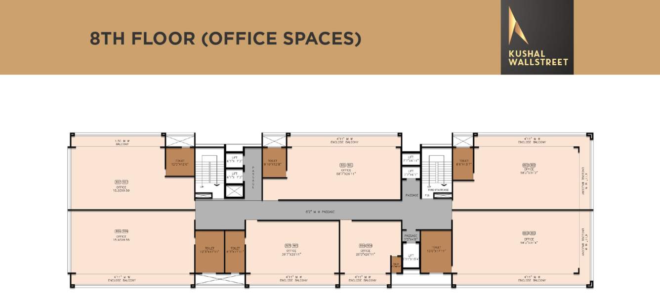  kushal wall street Kushal Wall Street Cluster Plan for 8th Floor