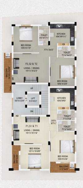  ojas-apartment Ojas Apartment Cluster Plan