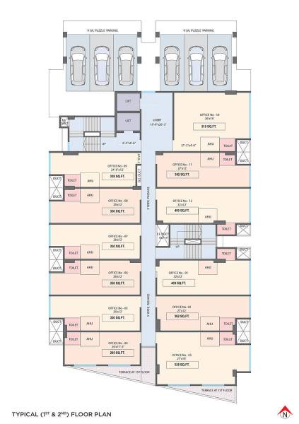  chambers Mahant Chambers Cluster Plan from 1st to 2nd Floor