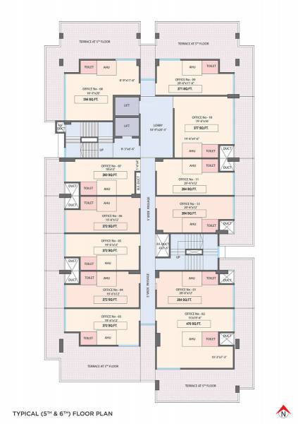  chambers Mahant Chambers Cluster Plan from 5th to 6th Floor